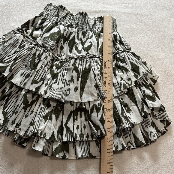 Misa‎ Los Angeles Evienne Green/White 2pc Outfit Tiered Skirt & Blouse SzXS Boho - Picture 13 of 13